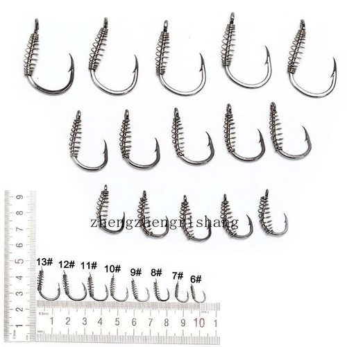 20pcs Fishing Hooks Baiting Dough Stainless Barded Fish Spring Tackle Size 6-14# - Picture 15 of 16