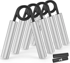 Grip Strength Trainer 4 Pack 50-200LB Metal Hand Grip Forearm Exerciser Non-Slip