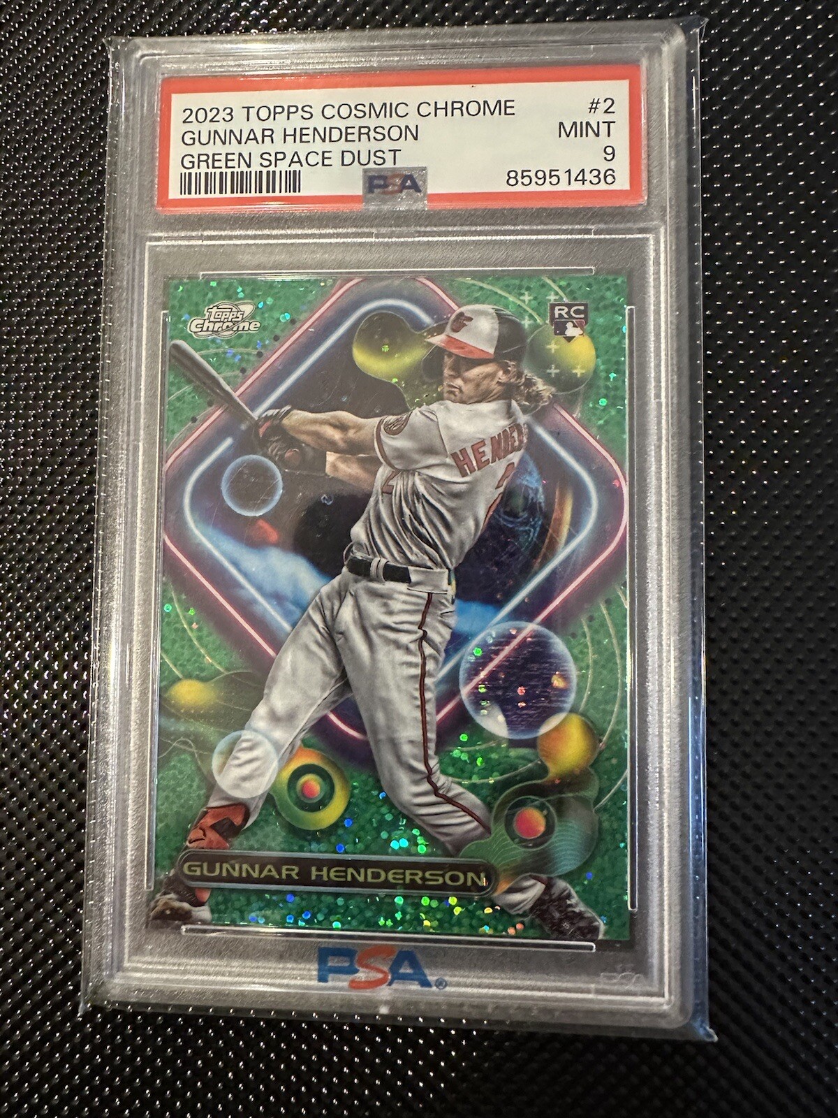 Gunnar Henderson Green Space Dust /75 PSA 9 - 2023 Topps Chrome Cosmic