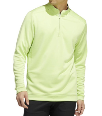 ADIDAS GOLF Men's CLUB 1/4 Zip Pullover Sweater Layer Pulse Lime Sz M NWT