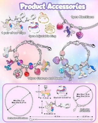Advent Calendar 2023 Girls, DIY Charm 1-Unicorn: Bracelets+Rings+Necklace |  eBay