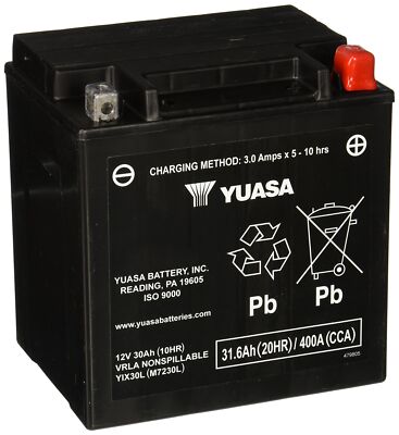 Yuasa YIX Series 30Ah AGM Battery Factory Activated Cold Climate Performance