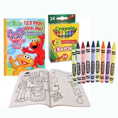 Download Sesame Street Elmo Coloring Activity Book And Crayons Brand New Ebay