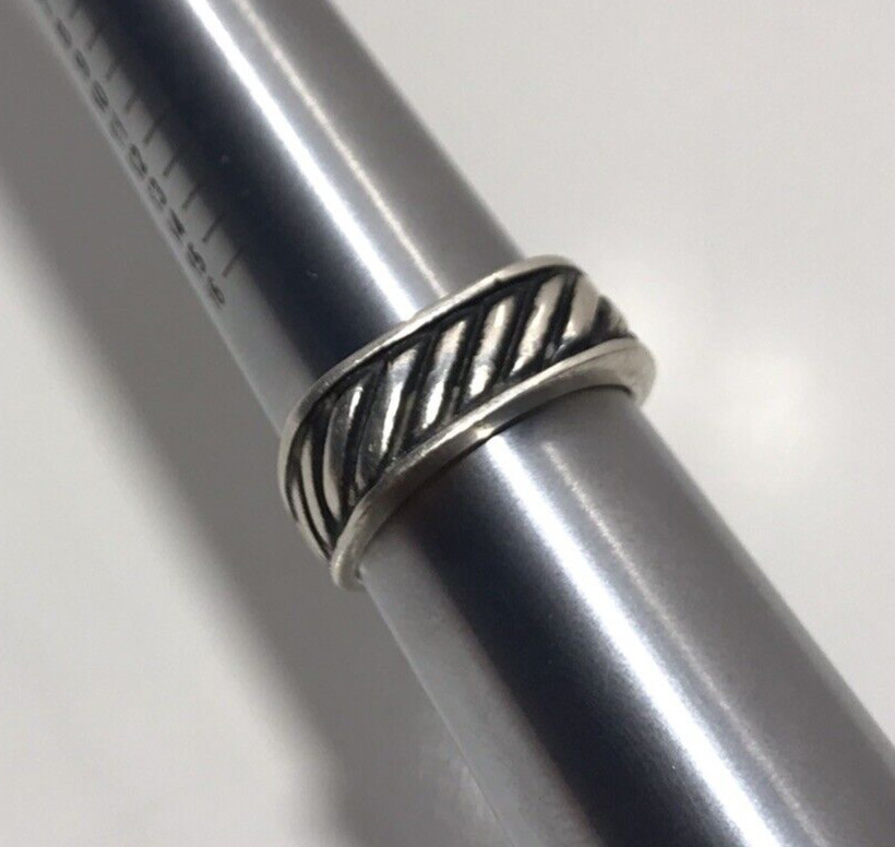 Sterling Silver Rope Texture Ring Size 7 - image 11