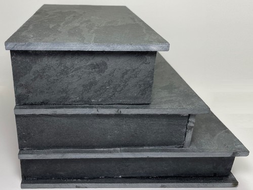 3 Tier Open Back Slate Hide 11x11x8" Fish / Snake / Reptile / Turtle Aquarium - Picture 4 of 5