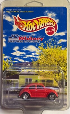 Hot Wheels JC Whitney Automotive VW Bug Pink Real Riders 1998 Volkswagen Beetle