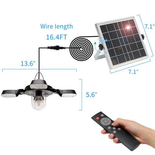 Solar Pendant Light Outdoor Indoor Daytime Work For Shed/Chicken Coop/Backyard - Picture 2 of 14