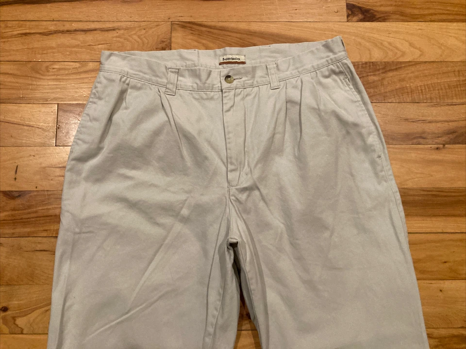 Vestido Barry Bricken Casual Bege Calça Plissada Reta Masculino Tamanho Real 34 X 30 - Imagem 4 de 4