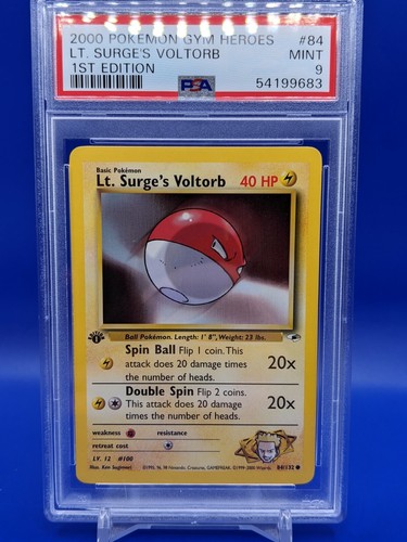 Lt. Surge's Voltorb (1st Edition) graded PSA 9 for sale on eBay