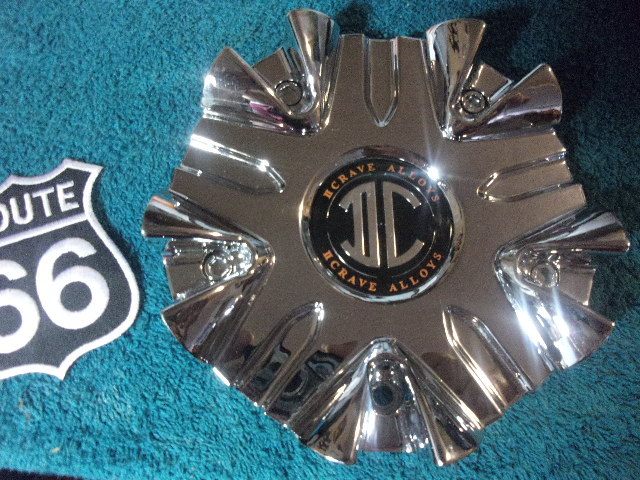 II CRAVE ALLOYS CHROME PLATE CUSTOM WHEEL CENTER CAP Part #C5201CAP back of hub.