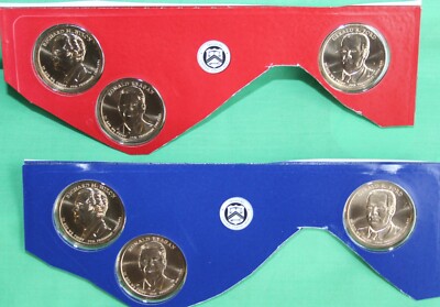 2016 P D Presidential $1 Coin Uncirculated Set 6 Golden BU Dollars US ...