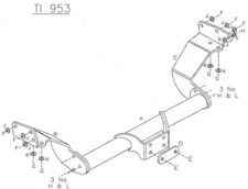 Towtrust Fixed Flange Automotive Steel Towbar For Isuzu Rodeo 2003 To 2012