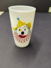Hazel Atlas Clown Cup Milk Glass 1950s Vintage Mid Century MCM
