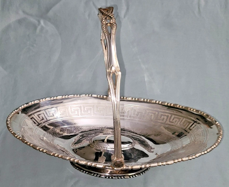 Antigua cesta de novia victoriana Reed & Barton plateada, # L 933 12