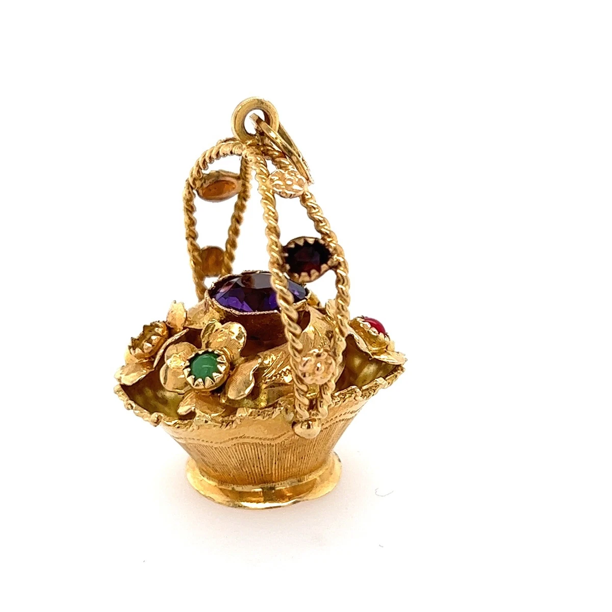 1950 gold Antique Basket Charm Supplies