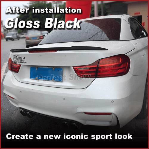 Glanz Schwarz Heckspoiler Heckflügel Spoiler für BMW 4er F33 Cabrio M4 F83 14-17 - Picture 3 of 12