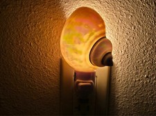 WHITE PEARL JADE TURBO SEA SHELL NIGHT LIGHT BATHROOM KITCHEN #7192