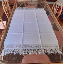 Asciugamano vintage originale lino con frange macramé ampio