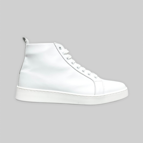 Sneakers ML Stivaletto Scarpe Bianche Uomo Vera Pelle Made in Italy | eBay