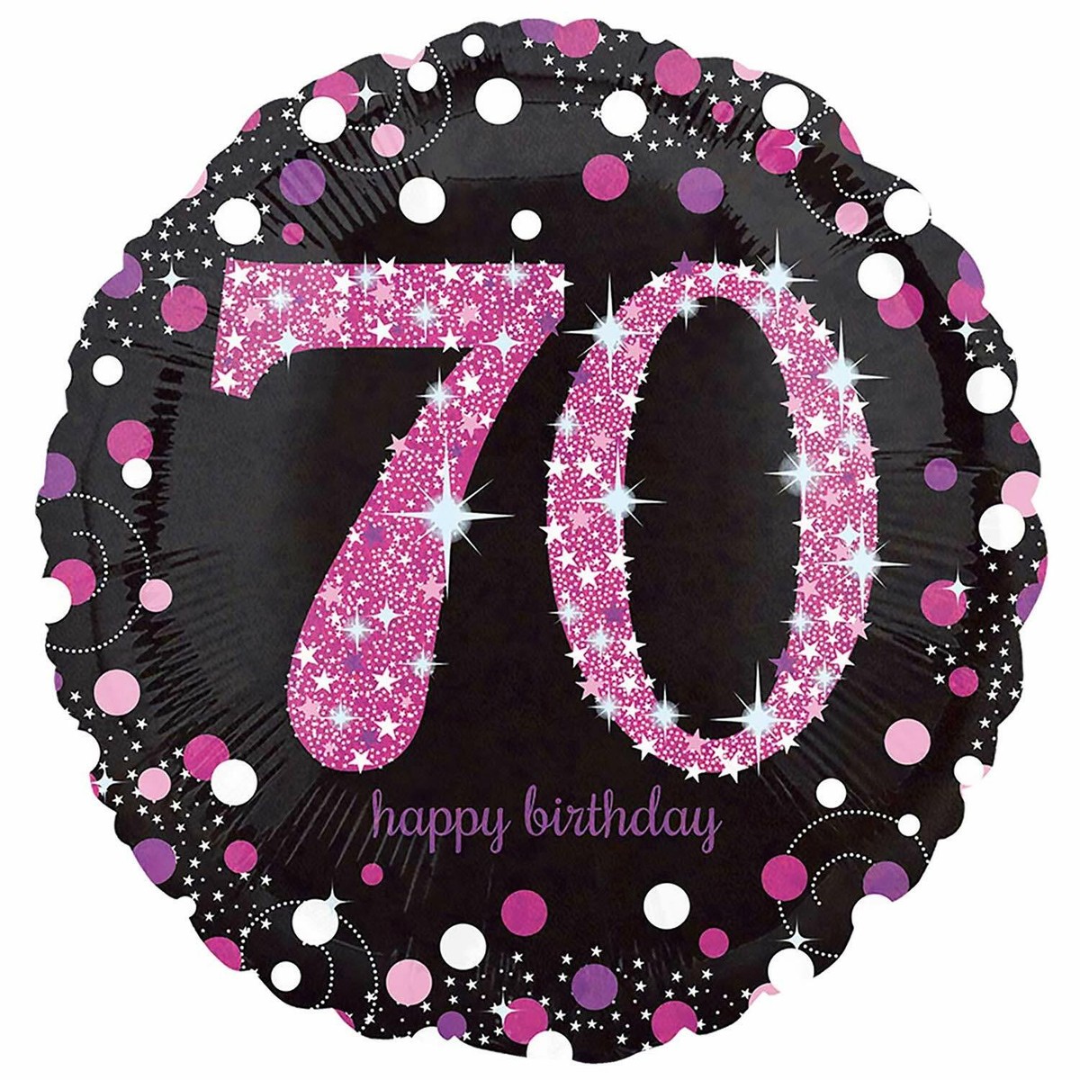 12-teilige Swirl-Deckendeko Zahl 70 – Glitzer-Dekoration Zum 70. Geburtstag In Pink, Schwarz, Silber