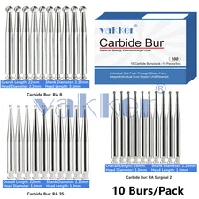 10/Pack Dental Surgical Carbide Burs Latch Type RA SURG Burs Low Speed RA1/4 RA1
