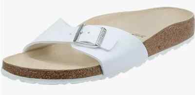 Birkenstock Madrid Narrow Fit Birko Flor White US Men display picture 3