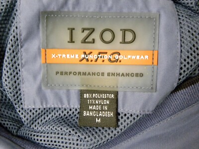 Izod X-Treme Function Golfwear Mens Blue Windbreaker Jacket