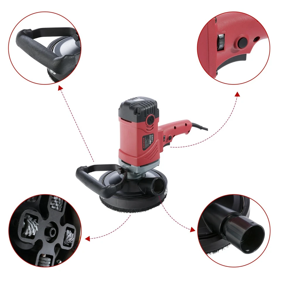AREBOS Piallatrice Levigatrice Cemento 1500W Smerigliatrice Pietra Cemento Frese - Immagine 3 di 4