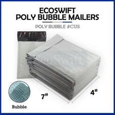 1 #0000 4 x 6 EcoSwift Poly Bubble Mailers Padded Envelope Shipping Supply Bags