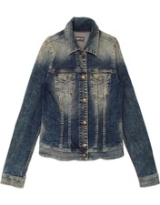 Gas Womens Crop Denim Jacket Uk 10 Small Blue Cotton Al01