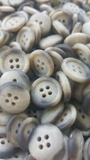 Tiny Tan/Brown Marble Buttons, 4 Hole Sewing/Crafts Buttons - 24 Pieces (109)