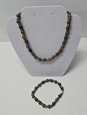 Multicolored Glass Beaded Necklace and Bracelet Set