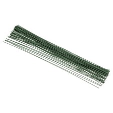 18 Gauge 16" Floral Stem Wire, 100 Pcs Paper Wrapped Flower Stem, Dark Green