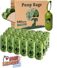 Dog Poop Bag Biodegradable - 540 Count Dog Waste Bags with Dispenser, Extra Thic