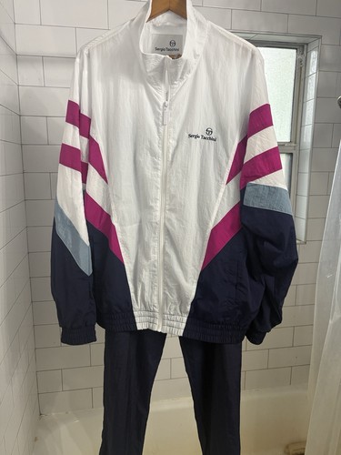 Sergio Tacchini Men's XL 2-Piece Colorblock Tracksuit Zip Jacket Pants Pockets