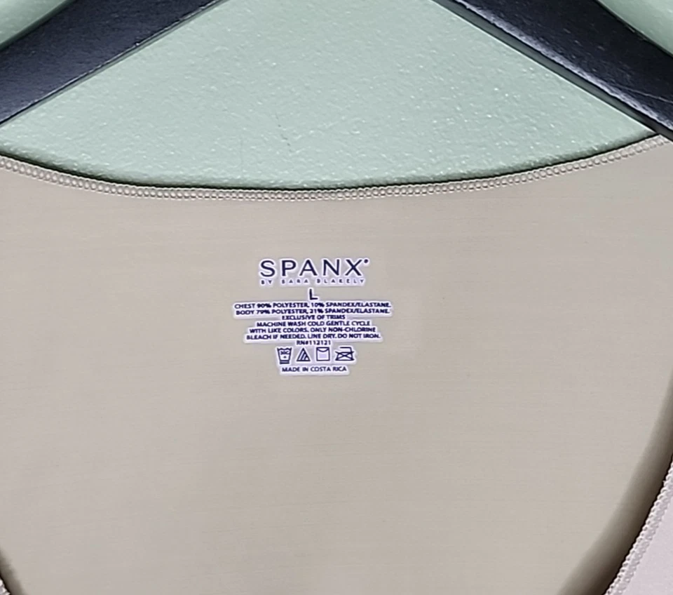 SPANX Hide & Sleek Long Sleeve Nude Shapewear Top Long Sleeve Slimming Neutral L - Image 2 of 3