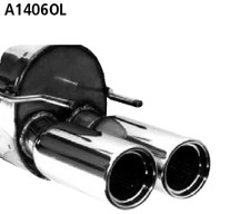 Bastuck Edelstahl Sportauspuff +Adapter Opel Omega B 6 Zyl. 2x90mm gerollt Abs.