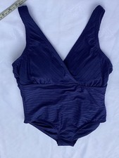 Lands' End Swim Suit 6/8 Swimming SuitRibbed V-Neck One Piece 6-8 Navy