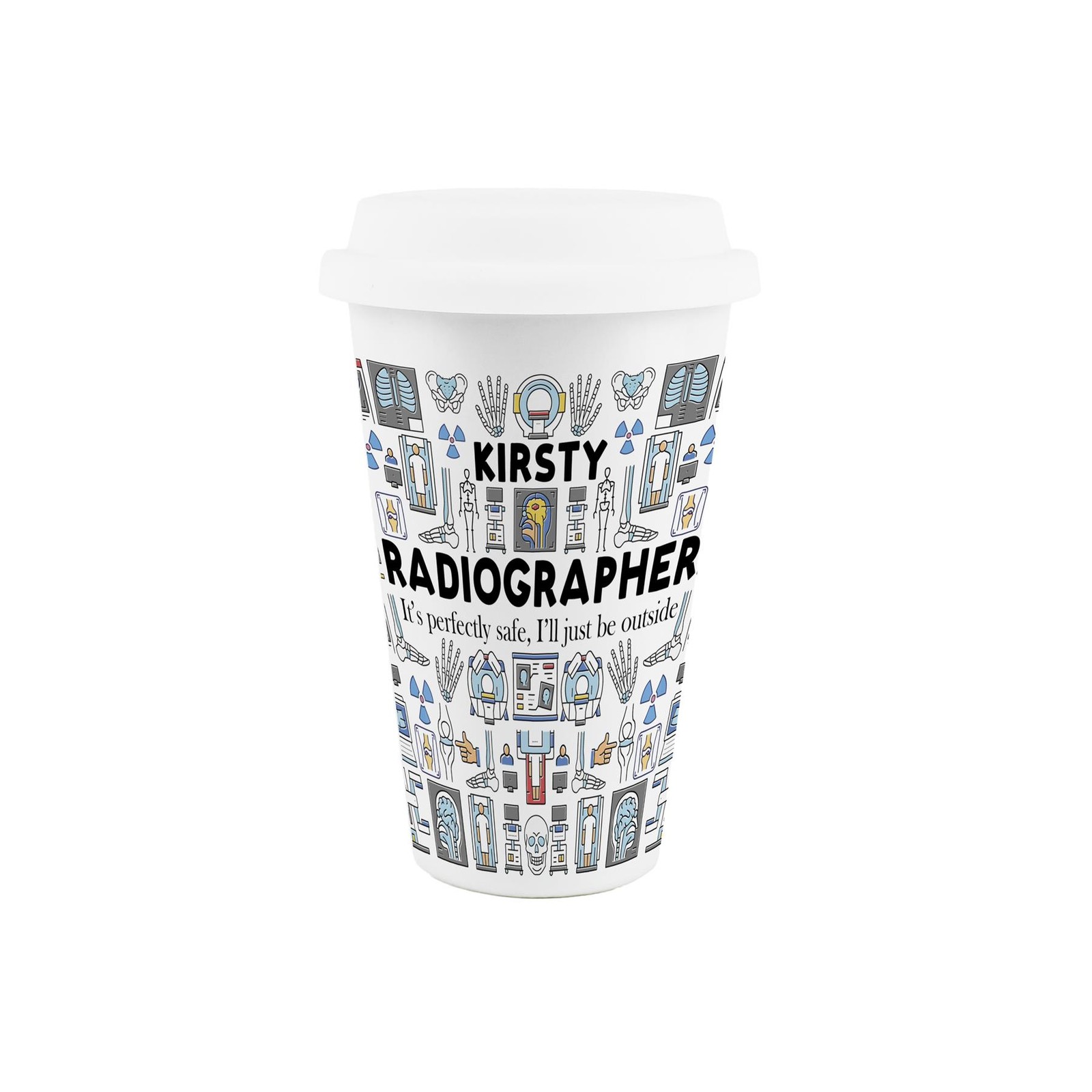 Custom Radiographer Ceramic Travel Mug - Reusable Insulated Drink Cup Gift
