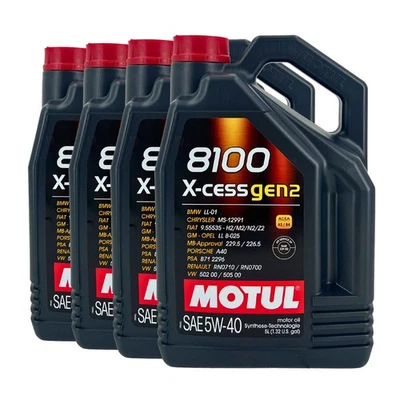 MOTUL 8100 X-Cess GEN2 SAE 5W-40 L'Huile De Moteur VW 502 00, 505 00, 4x5 Litre - Photo 1/3