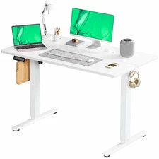 GENERIC STANDING DESK 48 X 24 ADJUSTABLE HEIGHT ELECTRIC 3 MEMORY PRESET - WHITE