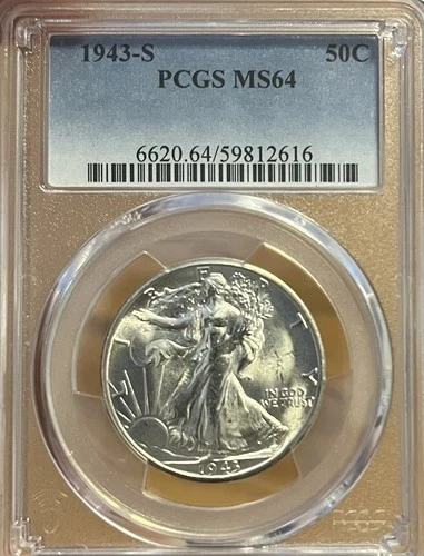 1943-S PCGS MS64 Walking Liberty Silver Half Dollar