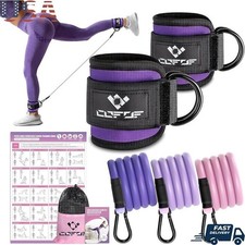 Ankle Resistance Bands W/ Straps Portable Fitness Set Buttocks  Leg Workouts US