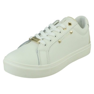 Modische Damen-Sneaker Elle Sport Leder Schnürschuhe Glitzerdetail   F7R376