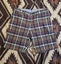 Vtg Polo Ralph Lauren India Madras Plaid Shorts Multicolored Men's Size 34