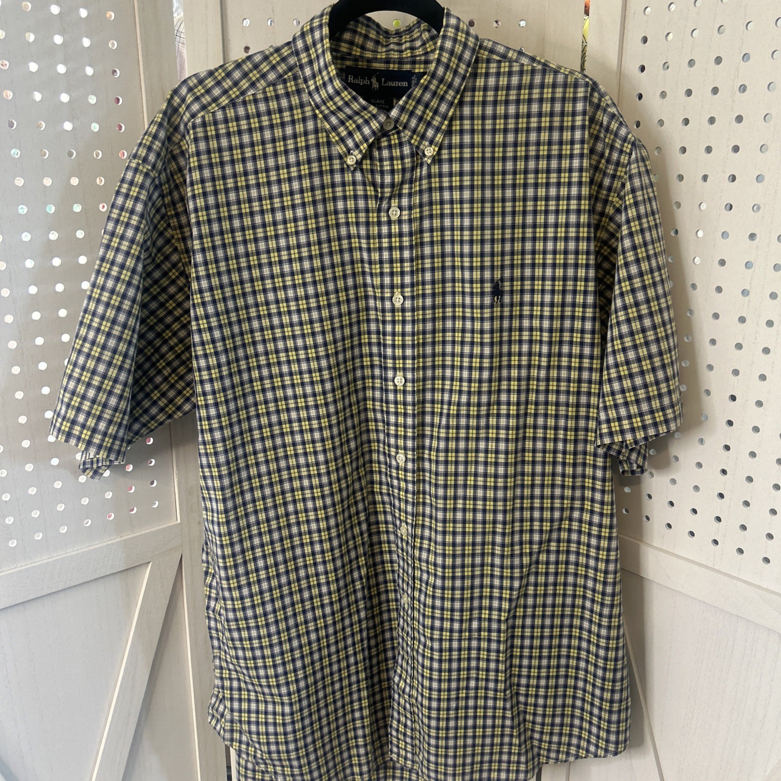 Polo Ralph Lauren Shirt Mens Large Blake Blue Button Up Short Sleeve