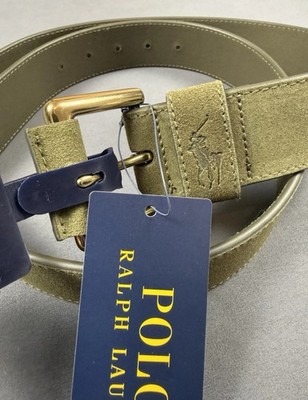 Polo Ralph Lauren Olive Green Moss Suede Belt 42 NWT | eBay display picture 1