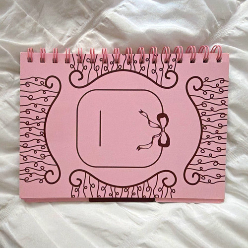 Primark A5 Pink Spiral Bound Lined Notebook, Patterned Cover, Tab Divider