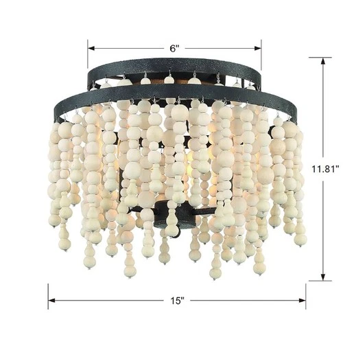 Crystorama Lighting Group POP-A5073 Poppy 3 Light 15"W Semi-Flush - Bronze - Picture 3 of 12