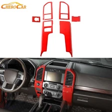 4pc Red Center Control Panel Cover Trim Overlay For Ford F-150 15-20 Accessories